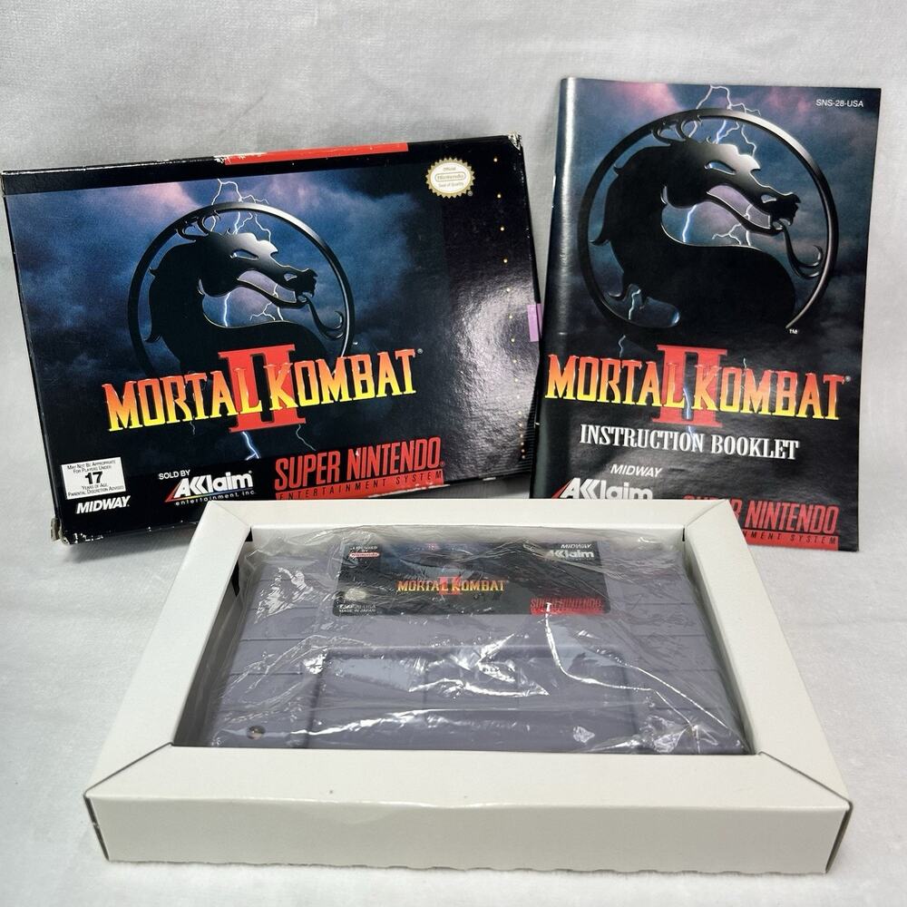 Mortal Kombat II (Super Nintendo SNES) W/box & Manual